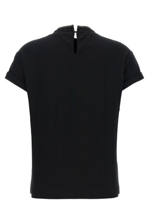Футболка Monile з круглим вирізом Чорна BRUNELLO CUCINELLI M0T18BD200C101