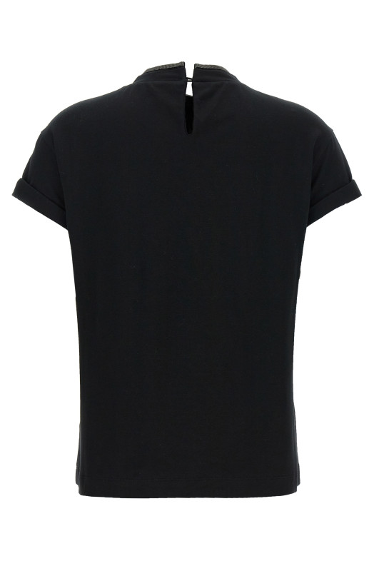 Футболка Monile с круглым вырезом Черная BRUNELLO CUCINELLI M0T18BD200C101