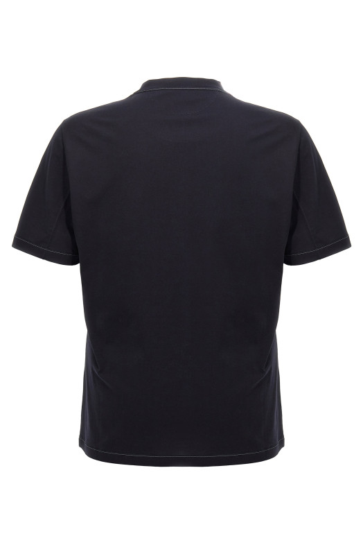 Футболка з вишитим логотипом Синя BRUNELLO CUCINELLI M0B131328GCW361 Футболка з вишитим логотипом Синя BRUNELLO CUCINELLI M0B131328GCW361