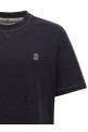 Футболка з вишитим логотипом Синя BRUNELLO CUCINELLI M0B131328GCW361 Футболка з вишитим логотипом Синя BRUNELLO CUCINELLI M0B131328GCW361