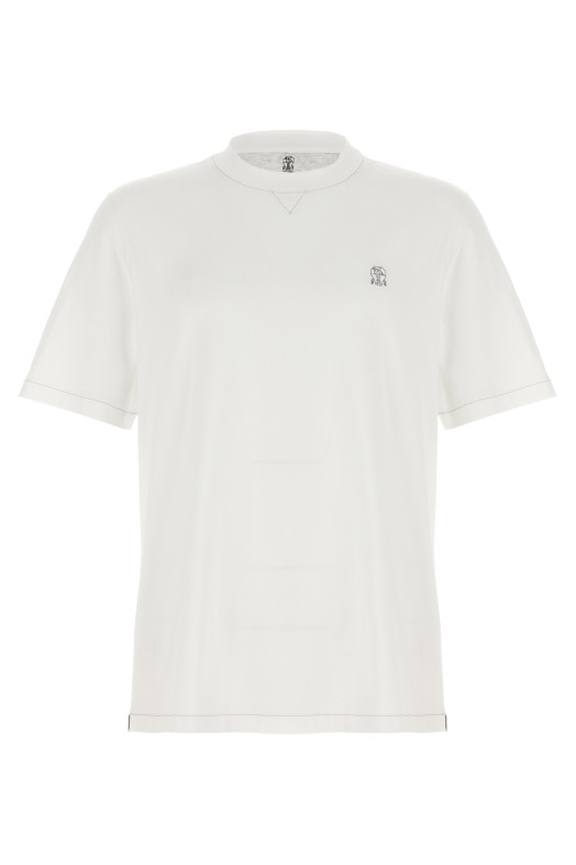 Футболка з вишитим логотипом Біла BRUNELLO CUCINELLI M0B131328GCDJ74 Футболка з вишитим логотипом Біла BRUNELLO CUCINELLI M0B131328GCDJ74