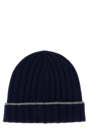 Cashmere turn-up beanie Blue Cashmere turn-up beanie Blue