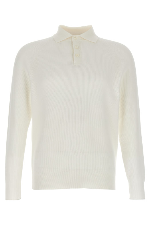 Ribbed polo shirt White Ribbed polo shirt White