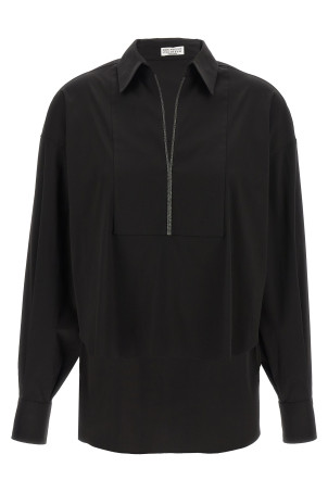Сорочка з V-подібним вирізом Monile Black BRUNELLO CUCINELLI M0091EA105C101 Сорочка з V-подібним вирізом Monile Black BRUNELLO CUCINELLI M0091EA105C101