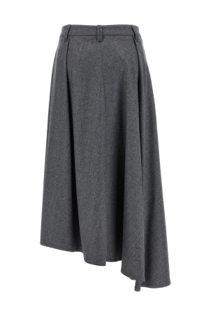 Асимметричная шерстяная юбка Серая BRUNELLO CUCINELLI ME226G3914C003 Асимметричная шерстяная юбка Серая BRUNELLO CUCINELLI ME226G3914C003