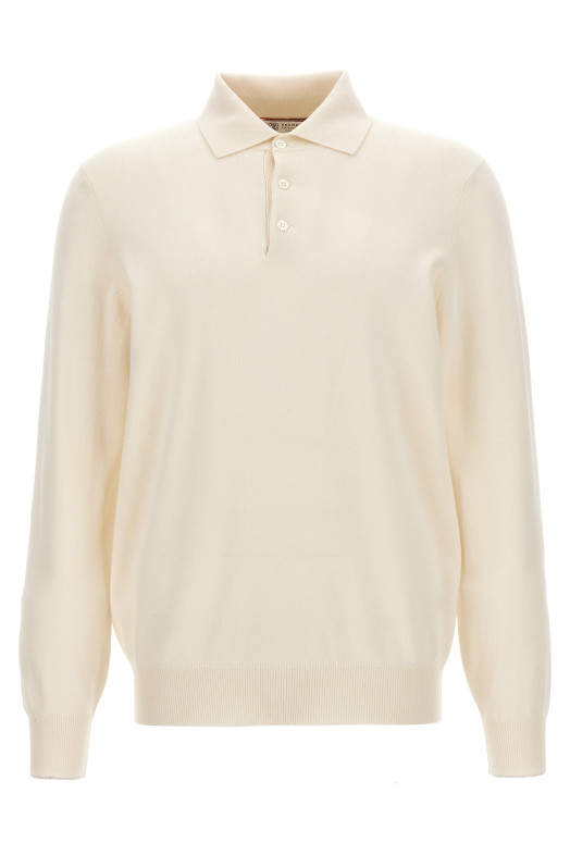 Cashmere polo shirt White Cashmere polo shirt White