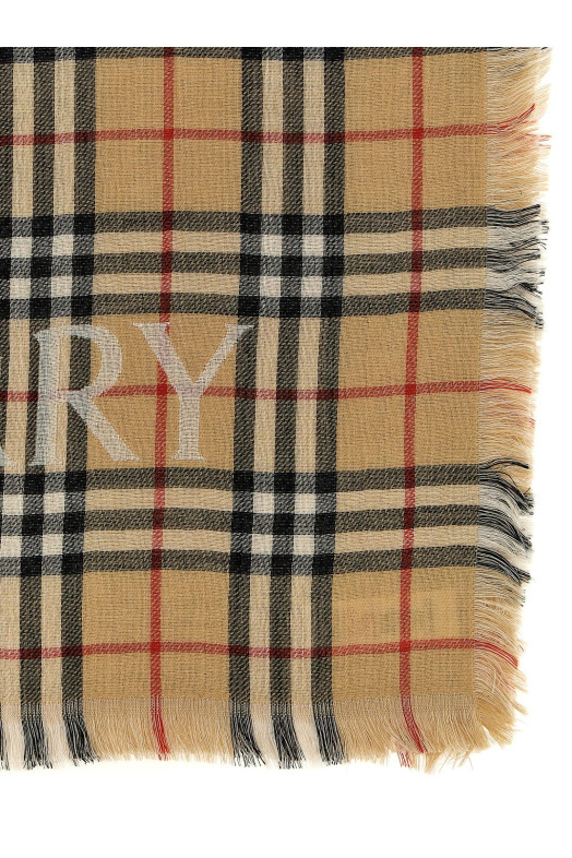 Check wool scarf Multicolor