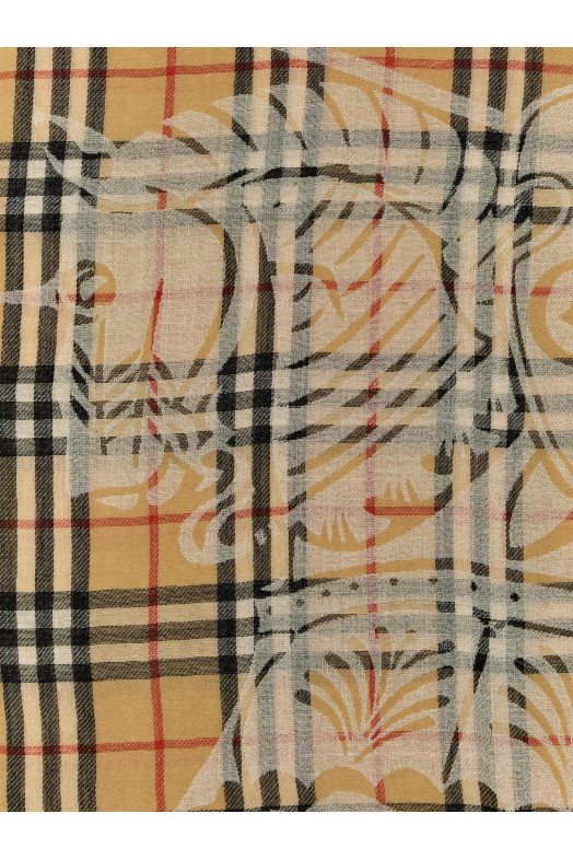 Check wool scarf Multicolor