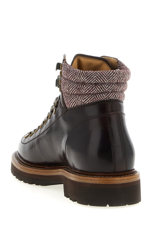 Ботильоны с вставкой в виде елочки Коричневые BRUNELLO CUCINELLI MZUWNRS890CCK78