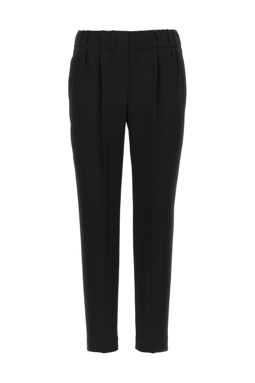 Silk blend pants Black