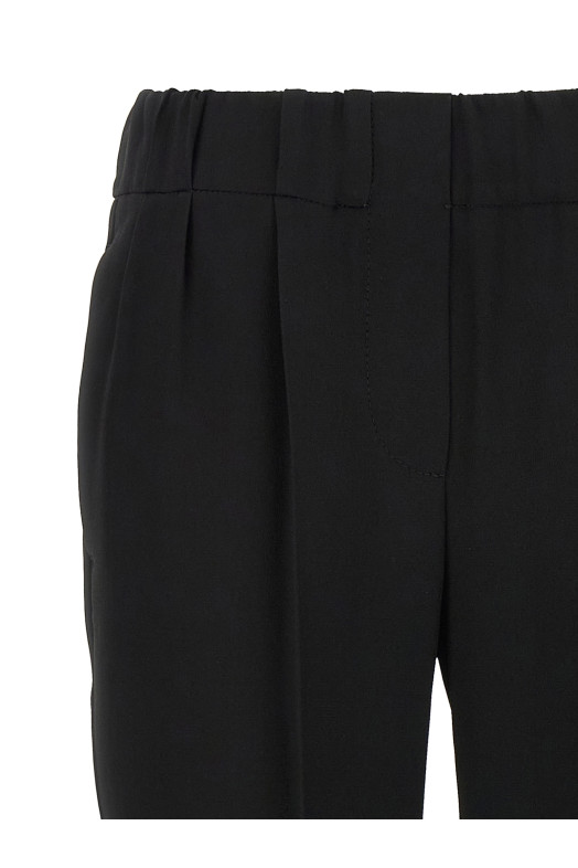 Silk blend pants Black