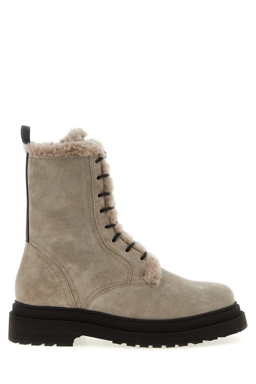 Suede combat boots Monile Gray