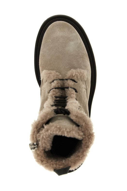 Suede combat boots Monile Gray