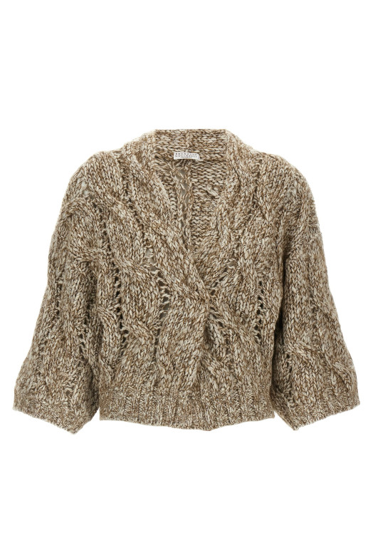 Short-sleeved cardigan Beige Short-sleeved cardigan Beige