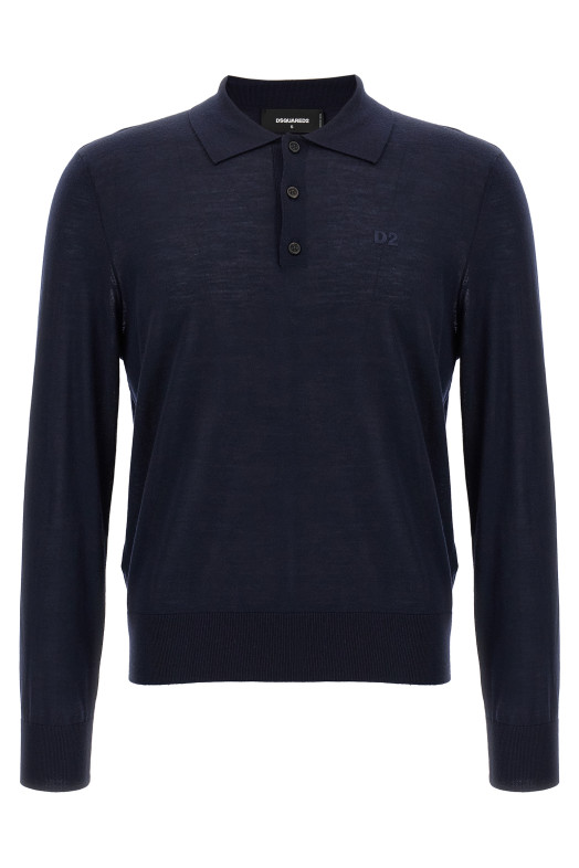 Logo embroidery polo shirt Blue Logo embroidery polo shirt Blue