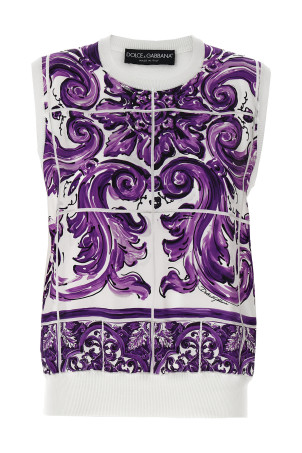 'Maiolica' printed vest Purple