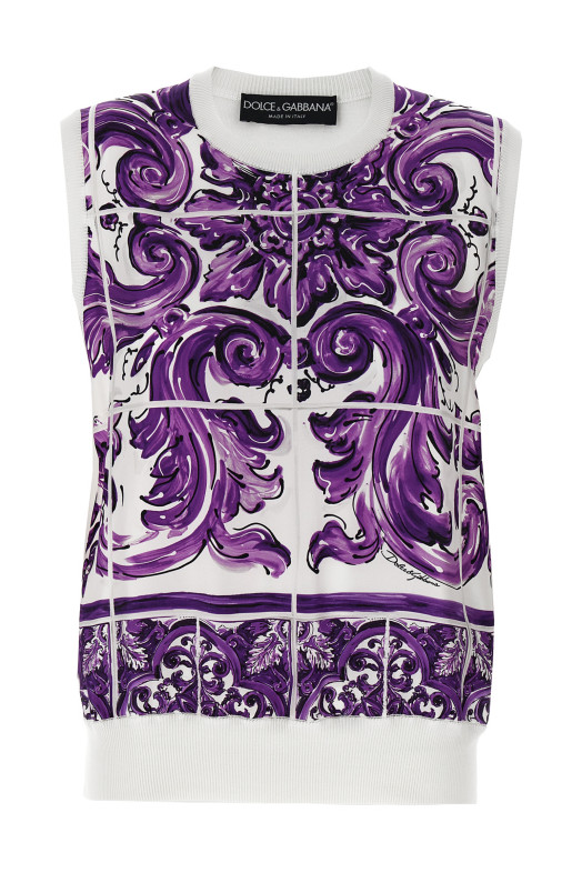 'Maiolica' printed vest Purple