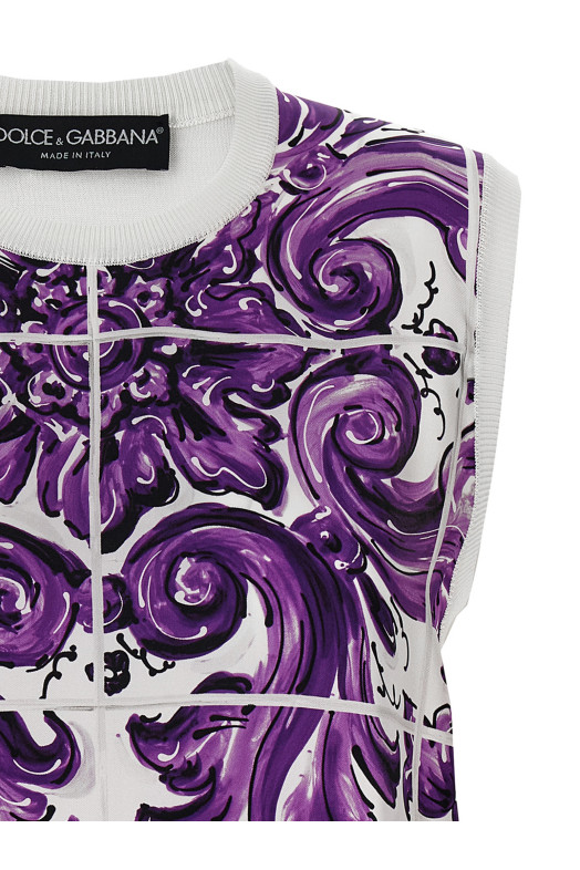 'Maiolica' printed vest Purple