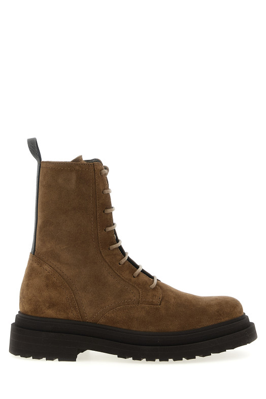 Suede combat boots Monile Brown