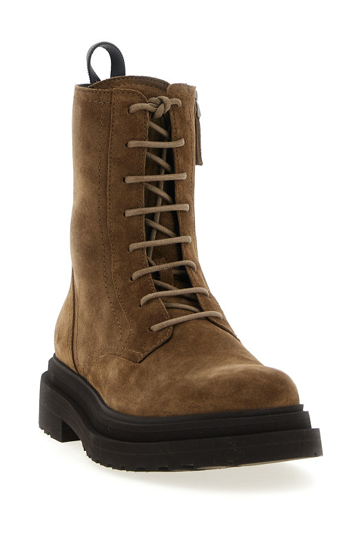 Suede combat boots Monile Brown
