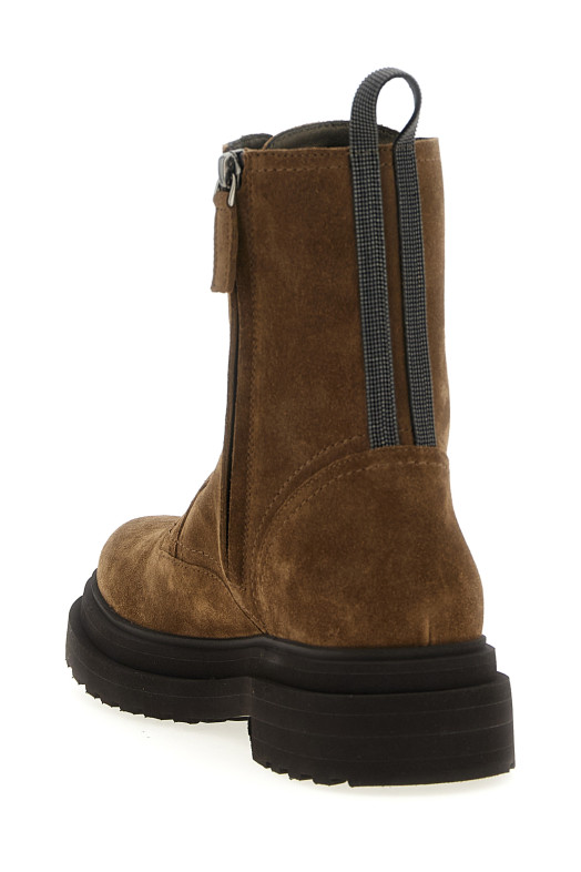 Suede combat boots Monile Brown
