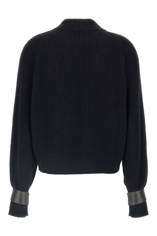 'Monile' cuffs sweater Black