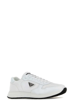 White nylon and leather Prax 2.0 sneakers Black PRADA (2EE443FG0003LF5)