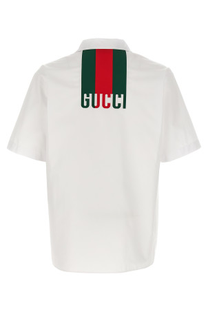 Рубашка с лентой на веб-сайте, белая GUCCI 794907Z7AHA9000 Рубашка с лентой на веб-сайте, белая GUCCI 794907Z7AHA9000
