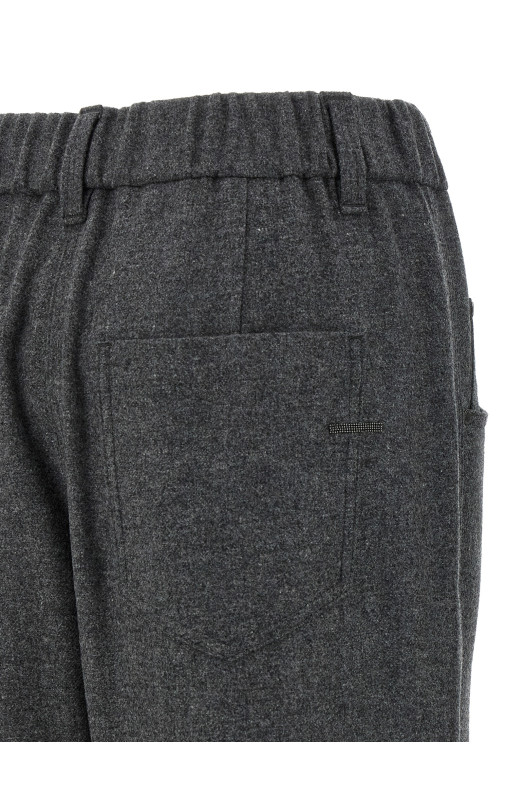 Шерстяні та кашемірові штани Сірі BRUNELLO CUCINELLI MB162P8417C032