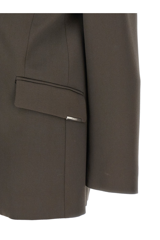 Maxi shoulder strap blazer Brown