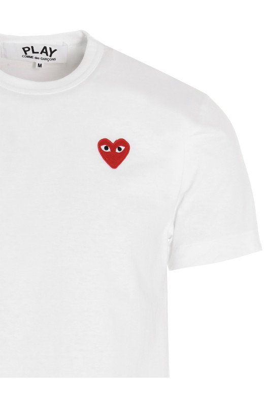 Футболка з логотипом Біла COMME DES GARÇONS PLAY AXT1082 Футболка з логотипом Біла COMME DES GARÇONS PLAY AXT1082