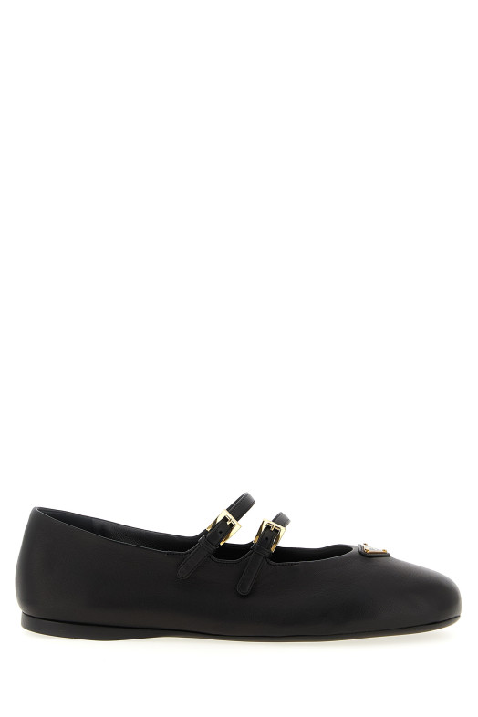 Балетки с двойным ремешком Черные PRADA 1F794NF005038F0002 Балетки с двойным ремешком Черные PRADA 1F794NF005038F0002