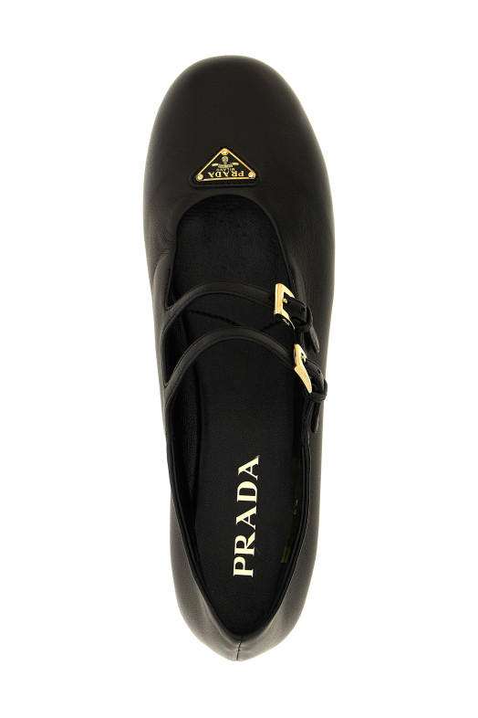 Балетки с двойным ремешком Черные PRADA 1F794NF005038F0002 Балетки с двойным ремешком Черные PRADA 1F794NF005038F0002