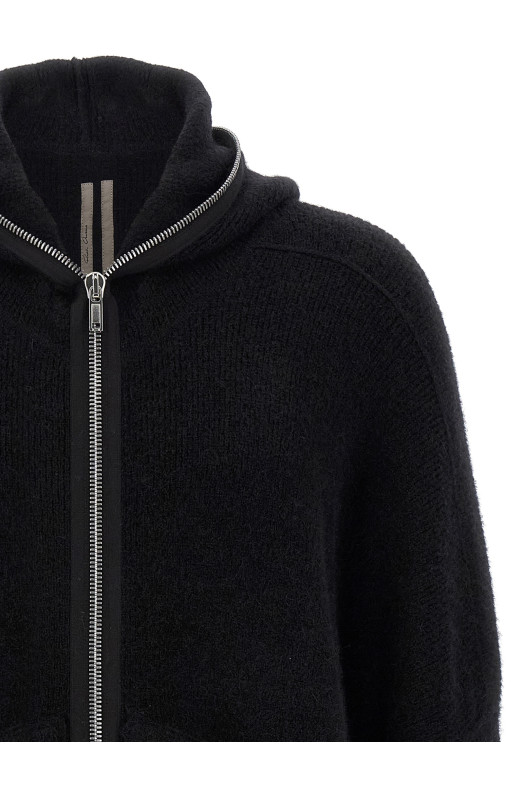 Вязаный кардиган с капюшоном Черный RICK OWENS RU02E1688KWP09 Вязаный кардиган с капюшоном Черный RICK OWENS RU02E1688KWP09