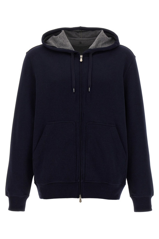Худі синій BRUNELLO CUCINELLI MM8319069GC1265 Худі синій BRUNELLO CUCINELLI MM8319069GC1265