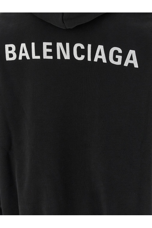 Худі з вишитим логотипом Чорно-сірий BALENCIAGA 767877TRVJ31569 Худі з вишитим логотипом Чорно-сірий BALENCIAGA 767877TRVJ31569