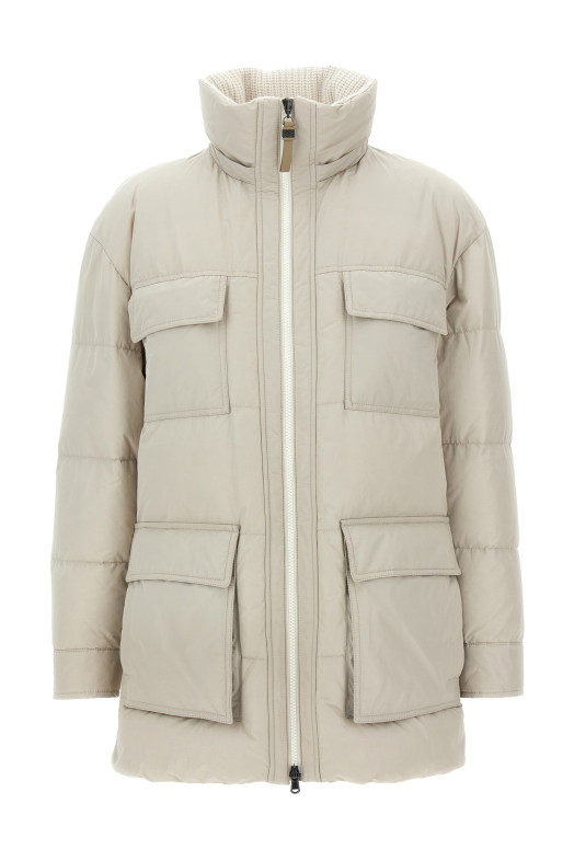 В'язана куртка з коміром Бежева BRUNELLO CUCINELLI MG5017784C7958