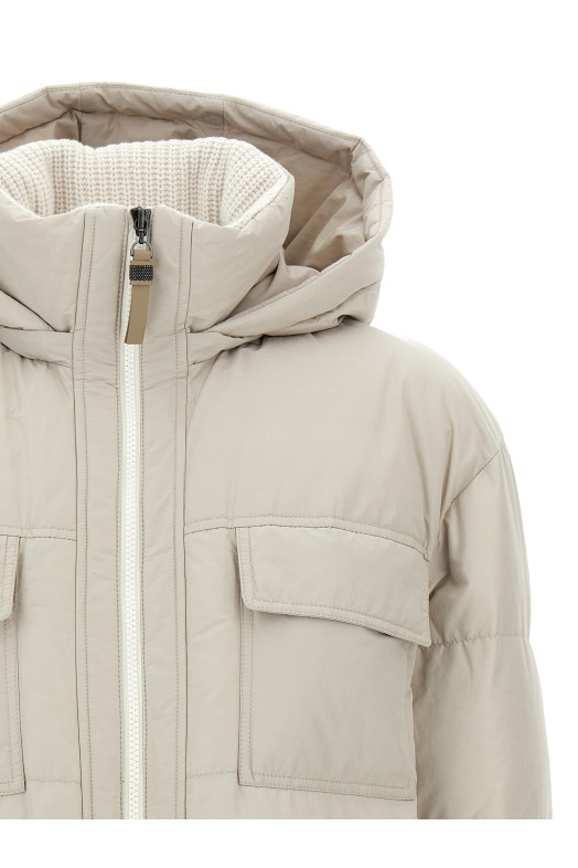 В'язана куртка з коміром Бежева BRUNELLO CUCINELLI MG5017784C7958