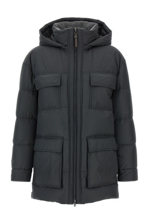 Вязаная куртка с воротником Серая BRUNELLO CUCINELLI MG5017784C2126 Вязаная куртка с воротником Серая BRUNELLO CUCINELLI MG5017784C2126