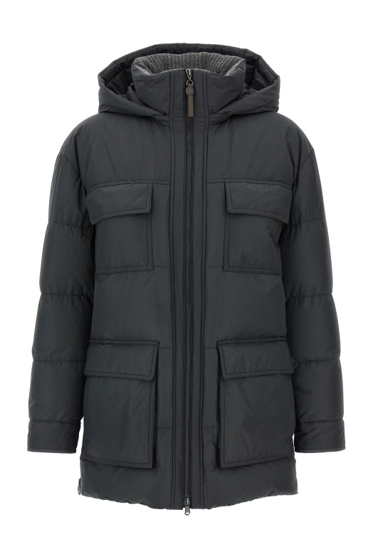 В'язана куртка з коміром Сірий BRUNELLO CUCINELLI MG5017784C2126