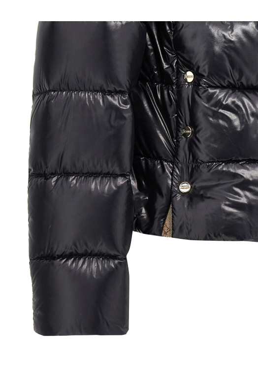 Куртка з широким коміром Чорна HERNO PI001781D12017Z9300