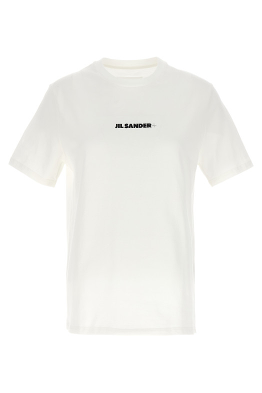 Футболка с логотипом Черно-серая JIL SANDER J40GC0118J20103102 Футболка с логотипом Черно-серая JIL SANDER J40GC0118J20103102