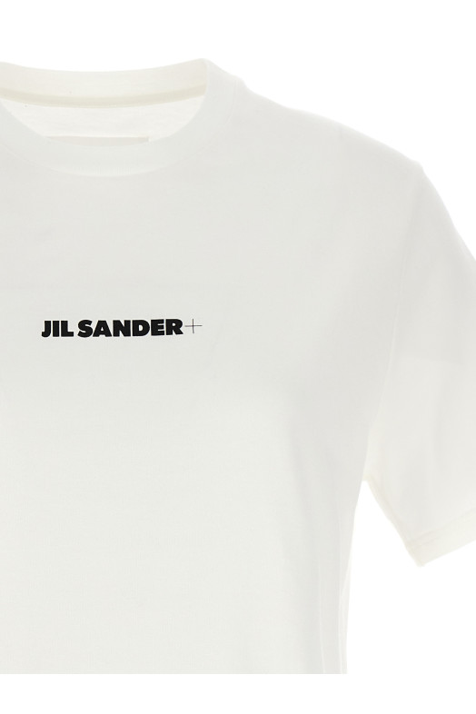 Футболка с логотипом Черно-серая JIL SANDER J40GC0118J20103102 Футболка с логотипом Черно-серая JIL SANDER J40GC0118J20103102