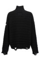 Destroyed ribbed sweater Black