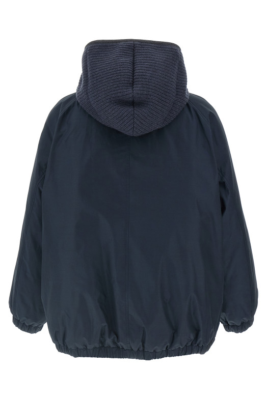 Трикотажна куртка з капюшоном Синя BRUNELLO CUCINELLI MG5017852C4072