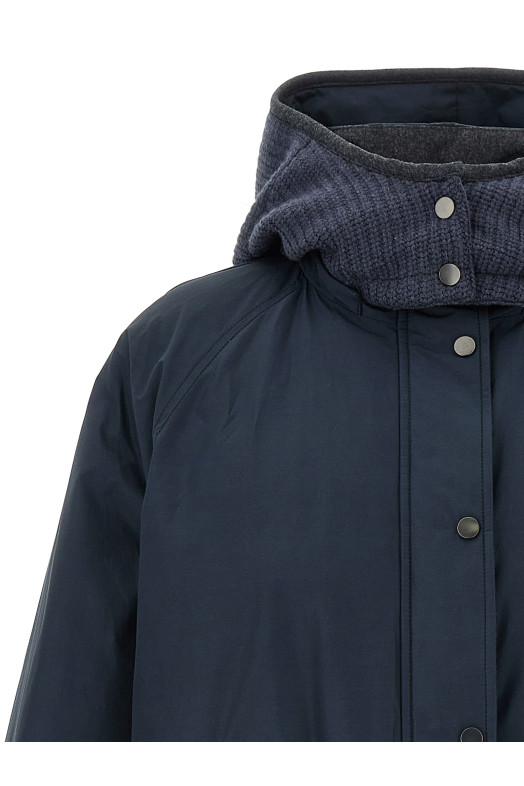 Трикотажна куртка з капюшоном Синя BRUNELLO CUCINELLI MG5017852C4072