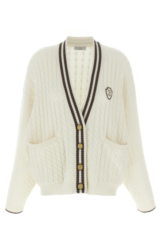 Плетений кардиган Білий BRUNELLO CUCINELLI M12731516CXJ82