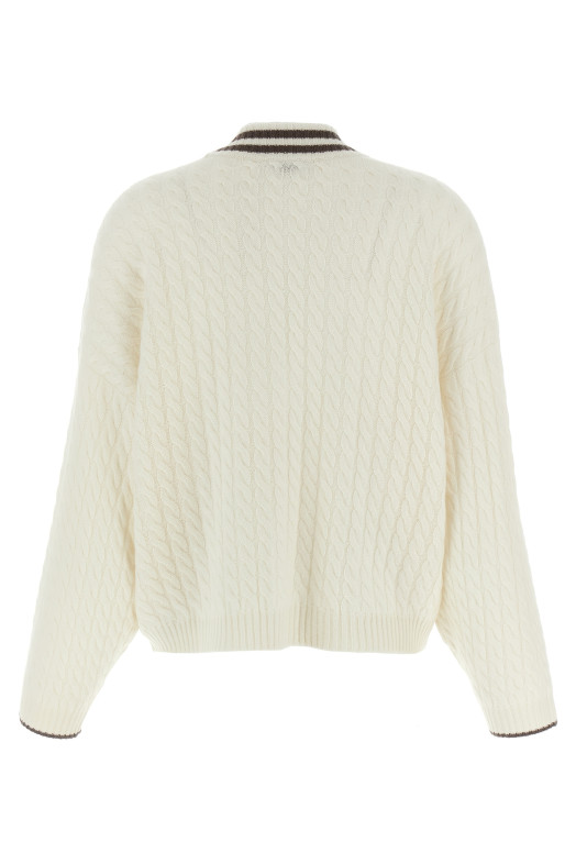 Плетений кардиган Білий BRUNELLO CUCINELLI M12731516CXJ82