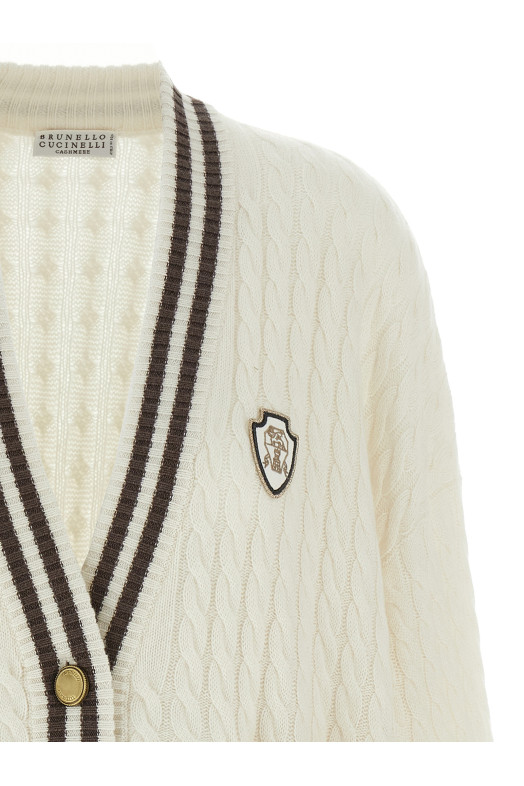 Плетений кардиган Білий BRUNELLO CUCINELLI M12731516CXJ82