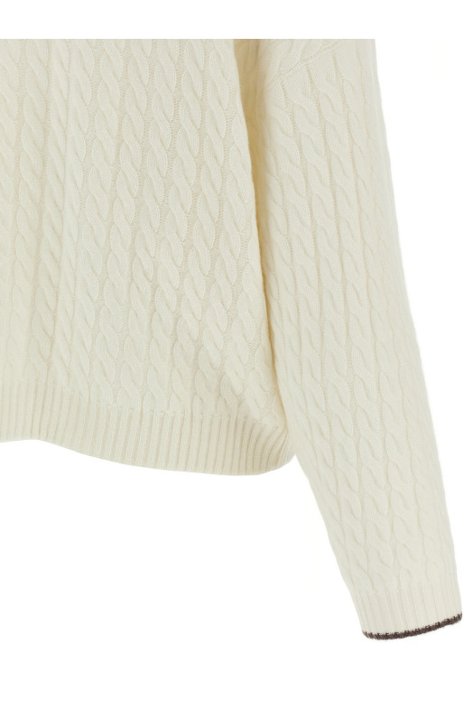 Плетений кардиган Білий BRUNELLO CUCINELLI M12731516CXJ82